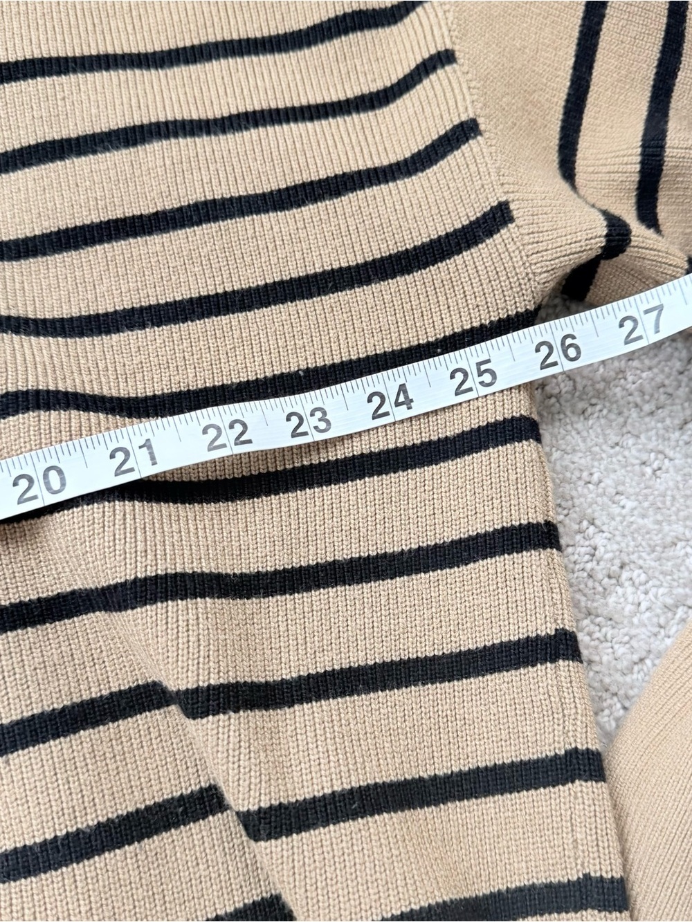 Casual Camel Striped Crewneck Sweater - Picture 5 of 6